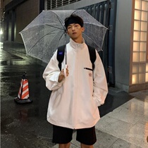 Spring and autumn Korean ins super fire jacket Loose stand-up collar frock jacket male and female students trend casual top