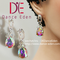 Dance Eden Pai AB color diamond bride accessories professional national standard Latin Dance modern Dance earrings ear needle