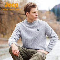 Jeep Jeep official flagship store Mens fleece sweater mens same sweatshirt casual loose autumn and winter pullover