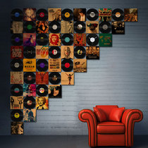 Vinyl record cafe wall Shanghai newspaper bar wall decoration painting wall retro ins style creative wall decoration stickers