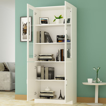 Bookcase bookcase combination Simple modern living room with door cabinet Glass door bookcase Economical multi-function locker