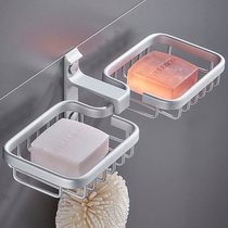 Soap rack Punch-free toilet soap box soap box Suction cup Wall-mounted creative drain double shelf wall