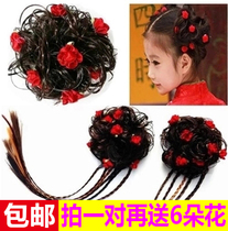 Children's hair accessories hair ring braid hair wig hair clip little girl New Year Tang costume dance performance photography bud ball head