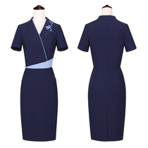 High-end professional dress stewardess uniform Goddess Fan formal bag hip thin reception sales department overalls