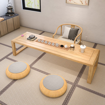 New Chinese style solid wood tatami tea table Kang table floating window low table Japanese Zen tea table Chinese school table homestay small table