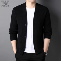 Chiamanya new knitted cardigan mens high-end mens casual slim body wear sweater coat trend