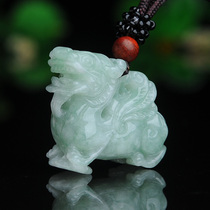 Fu impression natural Myanmar jade Unicorn pendant Jade jade pendant Elegant mens and womens pendant with certificate
