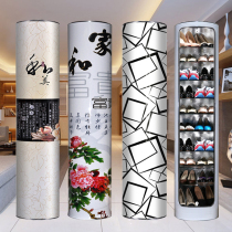  Fulin Wanjia creative 360-degree rotating shoe cabinet intelligent disinfection household door shoe rack round cylinder 2021
