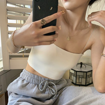 21 Spring and summer thin belt camisole base shirt ins Europe and the United States wind outside wearing no steel rim with chest pad bandeau women