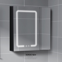  Smart bathroom mirror cabinet Bathroom defogging with light mirror with storage grid Space aluminum wall-mounted mirror cabinet Mirror box