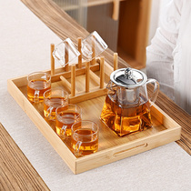 Thickened glass high temperature resistant flower teapot Filter black tea tea maker Kung Fu tea set Tea tray set Living room household