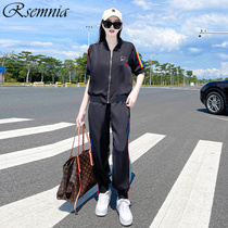 RSEMNIA Summer Leisure Suit Women 2022 New Standout Collar Fashion Foreign Air Weight Reduction Short Sleeve Blouses Two Sets