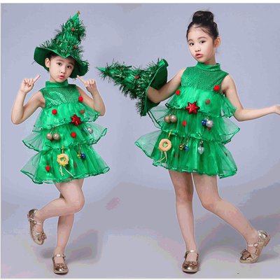 taobao agent Christmas children's clothing, dress, green suit