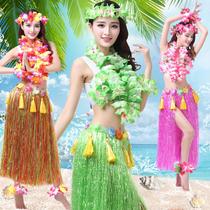 Games wreath grass skirt adult performance costume environmental protection beach props Indian dance skirt Hawaiian style chest decoration