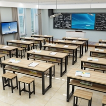 Factory direct sales student training table single double desks and chairs for primary and secondary school students tutoring class training class desk