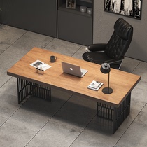 Modern minimalist desktop computer office desk single boss desk office desk solid wood loft Industrial style