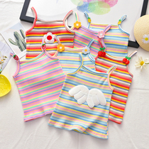 Summer cute baby girl camisole little girl Knitted vest Girls new color striped top childrens clothing