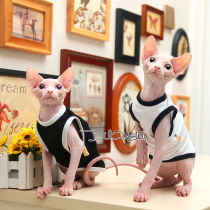 Hairless cat clothes Sphinx cat Devon summer cotton stretch black white vest air-conditioned shirt sunscreen