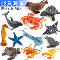 Simulation Seabed Marine Life Animal Model Toys Great White Shark Crab Turtles Dolphin Lobster Dolphin Doll Pendulum