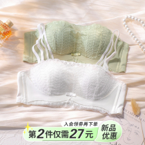 Strapless underwear summer thin chest gathered up to support anti-sagging non-steel ring non-slip chest student female wrap bra