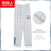  Antarctic cartoon pajamas womens woven cotton trousers air-conditioned room summer thin loose large size home pants spring and autumn