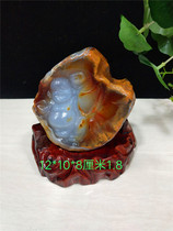  Carved chalcedony agate Jade Buddha Huanglong Jade chicken bloodstone rough stone decoration Feng Shui Town House collection gift Kaiyun Qishi