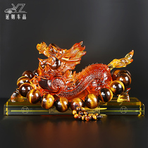 Glass Pixiu car ornaments Car interior products Car Kirin safety jewelry Car center console perfume seat decoration