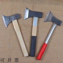 Reinforced woodworking axe camping firewood axe cutting axe forged axe wooden handle axe double-edged axe chopping firewood axe