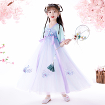 Girls Hanfu Summer Dress 2021 New Children Chinese Style Tang Dress Girl Summer Ancient Style Super Fairy Dress