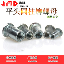 Flat head pull rivet nut cylindrical vertical grain pull cap rivet white zinc color zinc M3M4M5M6M8M10M12 lengthy