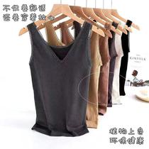Courtesary 9981 autumn winter models V necklace with lace heating woolen loops wide shoulder strap vest sleeveless 100 hitch warm blouses