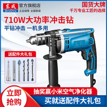 Dongcheng impact drill Electric drill Household electric hammer 220v multi-function electric pistol drill Electric screwdriver hand electric drill