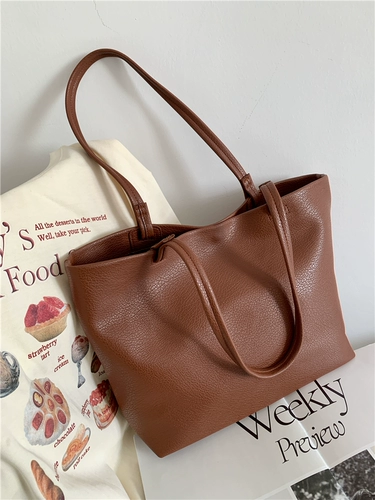 Минималистичная вместительная и большая сумка через плечо на одно плечо, из натуральной кожи, изысканный стиль