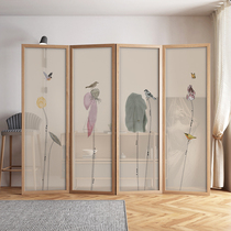 New Chinese style screen partition living room folding screen folding mobile modern simple entrance Wooden translucent office