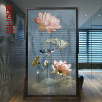 New Chinese style screen partition Living room simple modern bedroom occlusion household entrance Classical hollow mobile lotus