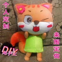 To figure custom handmade plush doll creative personality cos custom doll graduation as Q version squirrel cute puppet