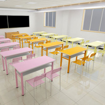 School desk training table Primary School students desks and chairs campus tutoring class training cram school double Art desks