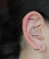 New product 14K gold-packed 925 silver minimalist mini circle earrings earrings European and American simple temperament earrings Korean women