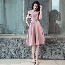 Evening dress womens banquet temperament can usually wear light luxury small high-end high-grade pink to participate in wedding dress