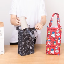 New vertical portable cartoon thickened aluminum foil insulation lunch bag cup bag Canvas waterproof kettle bag tote bag