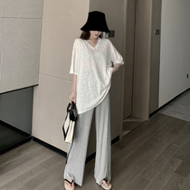 Summer Fashion Casual Sports Suit Women Loose Pure Cotton Net Red two sets of foreign air Han version Weight Loss and Lean Tide Cards