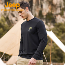 Jeep Commemorative long sleeve T-shirt mens autumn thin round neck sweater anti-Pilling mens casual base shirt
