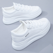 Tide brand new white shoes womens 2021 summer all-match leather thick soleplate shoes Korean version of lightweight casual sports shoes