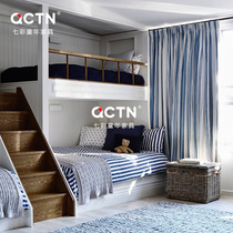 Seven Color Childhood] Double bunk bunk bed primary and secondary bed solid wood high and low Childrens bed combined twin brother-in-law bed