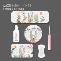 Diatom mud wash pad Non-slip quick-drying cup pad Sink toothbrush coaster Toilet Diatom mud soap pad Household