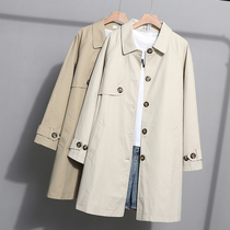 Medium-long small windbreaker womens spring and autumn new Korean version loose and wild temperament Khaki coat coat tide