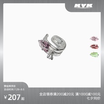 KVK2021 new earring ear clip without ear holes peach blossom spar niche ear jewelry Tanabata gift to girlfriend