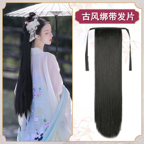 Ancient costume wig super long straight hair film film and television performance receiving film long hair Film Daily Hanfu shape ponytail film