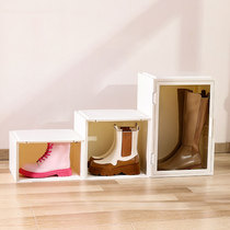 Boots storage shoe box shoe artifact storage cabinet boot storage box bag transparent long tube shoe cabinet hard plastic