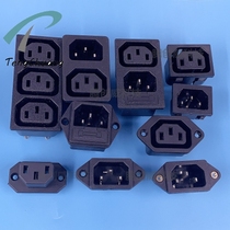 AC power socket type 3p 10A 15A pure copper triangle plug with ear double triple with insurance